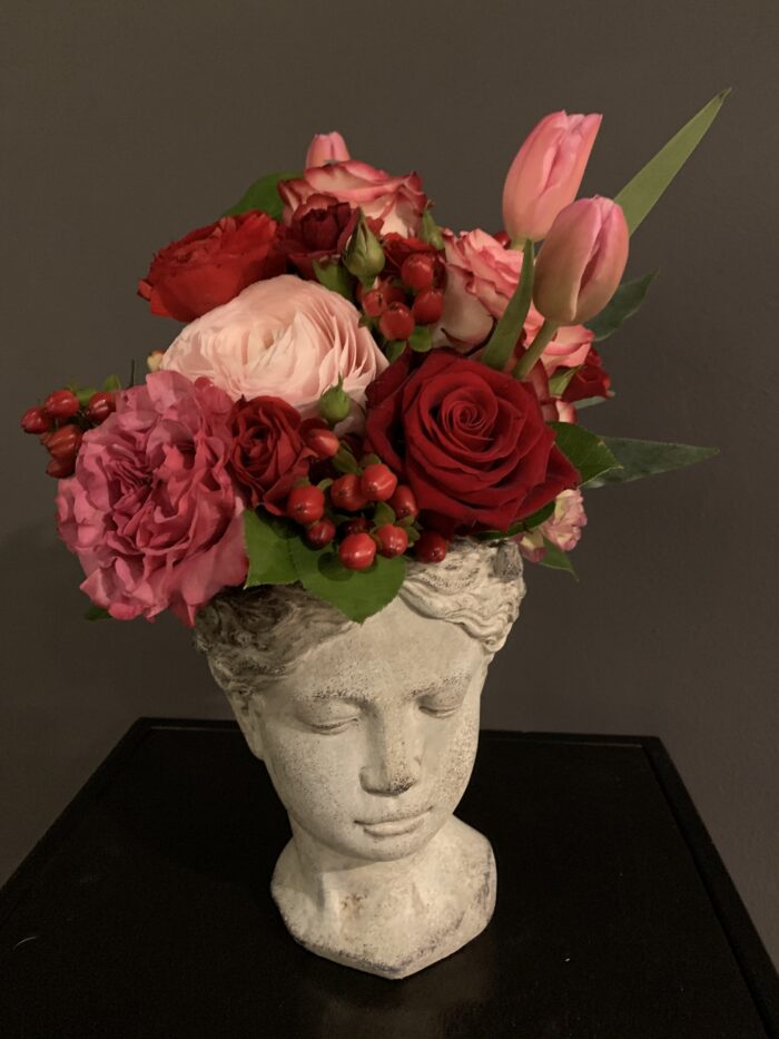 Testa fiorita rosso-rosa small - immagine 3