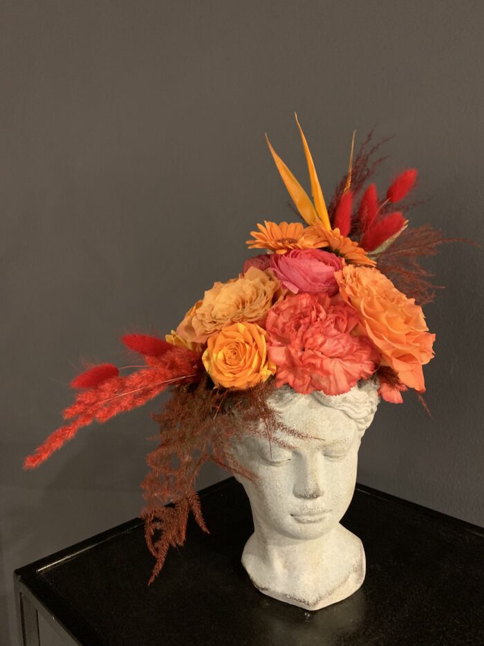 Testa fiorita arancio small