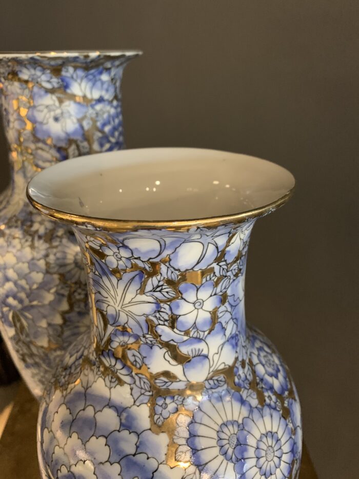 Vaso tradizionale cinese celeste e oro large - immagine 4